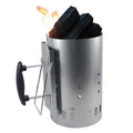 Large Heavy-Duty Charcoal Chimney Starter - Dual-Handle Safety BBQ Coal Canister with Heat Shield & Foldable Helper Wire Grip for Grill & Smoker (1.2mm Thick Galvanized Steel, 3.6 lbs)