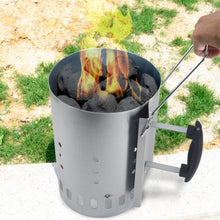 Large Heavy-Duty Charcoal Chimney Starter - Dual-Handle Safety BBQ Coal Canister with Heat Shield & Foldable Helper Wire Grip for Grill & Smoker (1.2mm Thick Galvanized Steel, 3.6 lbs)