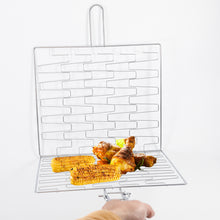 Folding BBQ Grilling Basket with Wooden Handle - Large &amp; Portable