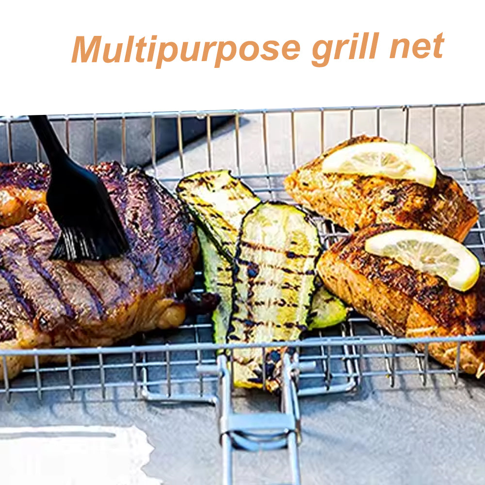 Extra-Deep BBQ Grilling Basket with Wooden Handle (5cm Deep)