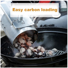 Large Heavy-Duty Charcoal Chimney Starter - Dual-Handle Safety BBQ Coal Canister with Heat Shield & Foldable Helper Wire Grip for Grill & Smoker (1.2mm Thick Galvanized Steel, 3.6 lbs)