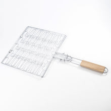 Folding BBQ Grilling Basket with Wooden Handle - Large &amp; Portable