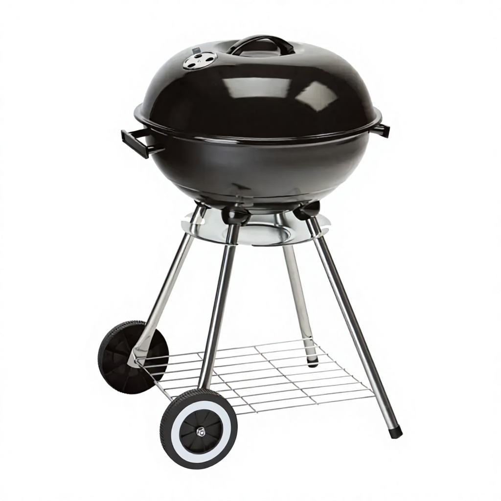 Retro Hearth™ 17-Inch Portable Kettle Charcoal Grill - Compact Outdoor Barbecue Apple Grill with Stainless Steel Legs, Ash Catcher, and Air Damper for Backyard, Camping, Tailgating & Picnic
