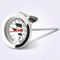 Professional Stainless Steel BBQ Thermometer - 12.5cm Long Probe Analog Meat Gauge with Easy-Read Meat Icons for Smokers and Grills