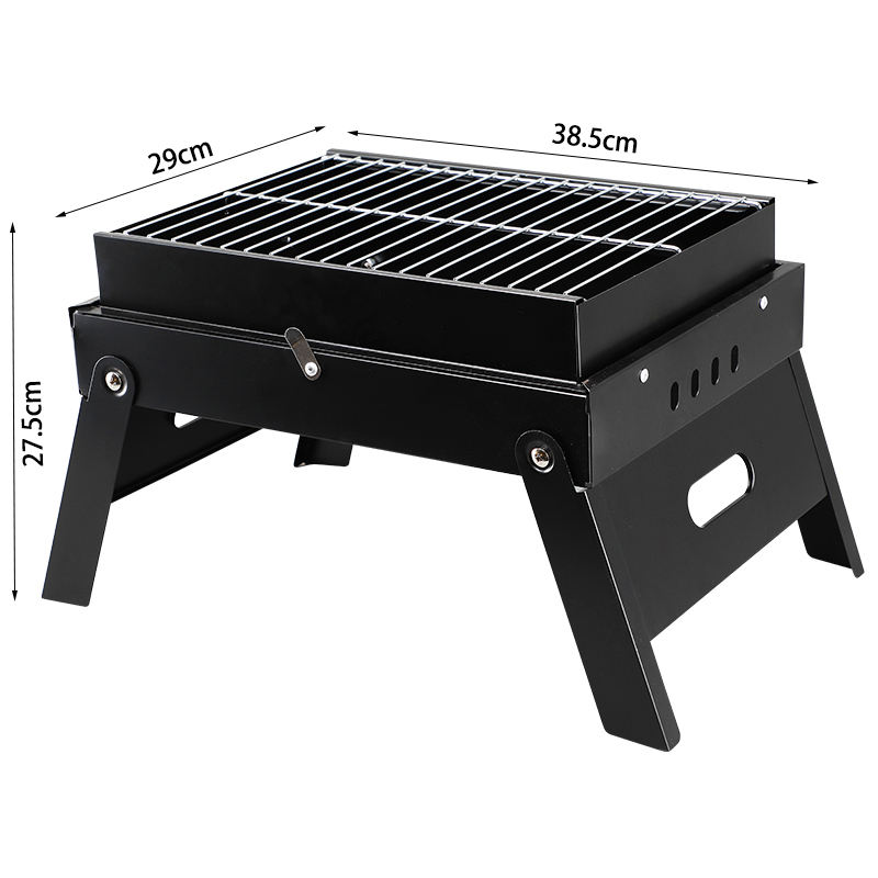 FeetonBBQ Mini Portable Folding Charcoal Grill - 38.5cm Compact Desktop BBQ for Solo & Couple Camping