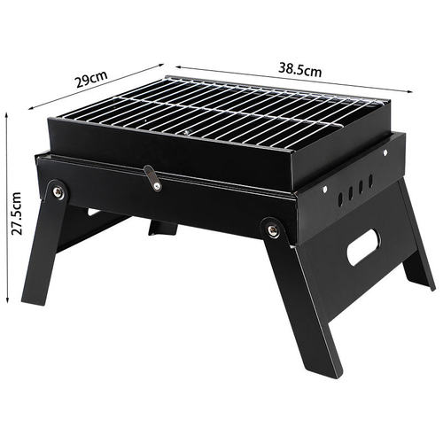 FeetonBBQ Mini Portable Folding Charcoal Grill - 38.5cm Compact Desktop BBQ for Solo & Couple Camping