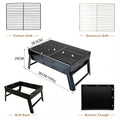 Portable Folding Charcoal BBQ Grill - Heavy Duty Tabletop Grill