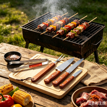 Portable Camp Kitchen Knife & Cutting Board Set (9-Piece Kit）