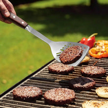 FeetonBBQ Artisan Series: Square-Handle Rosewood BBQ Tool Set - 2pc Professional Stainless Steel Spatula & Fork - Heavy-Duty Outdoor Cooking Gear