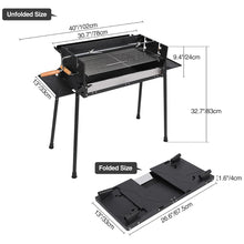 Portable Folding Charcoal BBQ Grill with Rotisserie - Heavy Duty Outdoor Spit Roaster for Camping, Picnic and Backyard - Compact Design