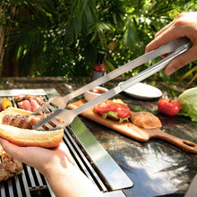 FeetonBBQ Heavy-Duty Stainless Steel BBQ Tool Set - 3pc Professional Grill Accessories: Extra Long Spatula, Tongs, and Fork - Industrial Grade Grilling Gear