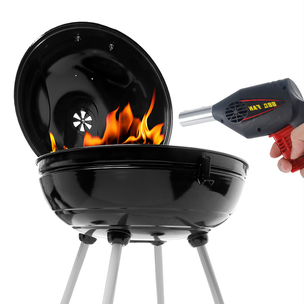 Electric BBQ Fan Air Blower - Battery Powered High-Velocity Fire Starter for Charcoal Grilling, Camping and Fireplaces