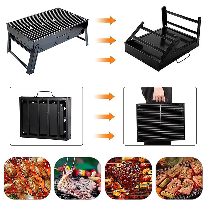 Portable Folding Charcoal BBQ Grill - Heavy Duty Tabletop Grill