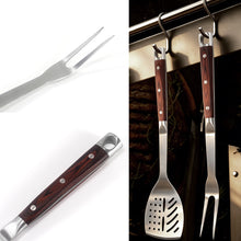 FeetonBBQ Artisan Series: Square-Handle Rosewood BBQ Tool Set - 2pc Professional Stainless Steel Spatula & Fork - Heavy-Duty Outdoor Cooking Gear