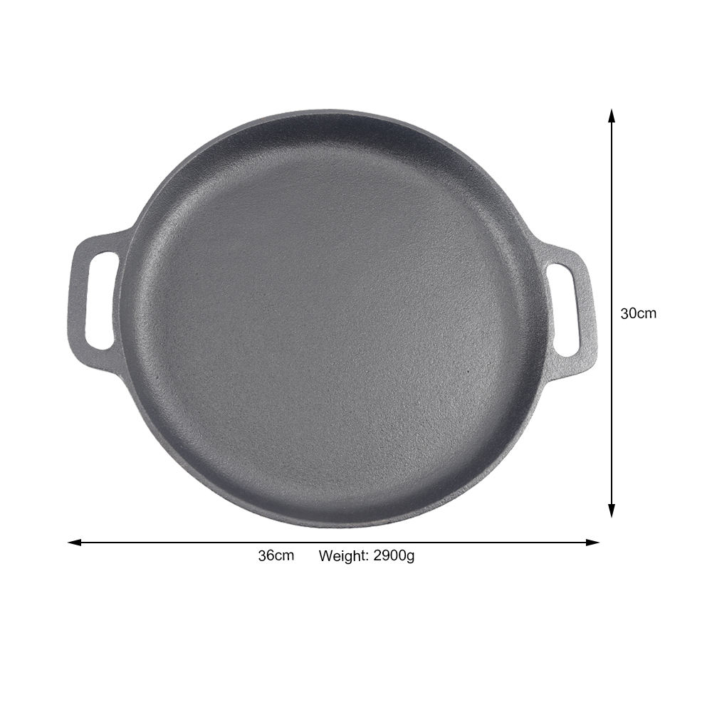 Culinary Mastery™ 36cm Premium Cast Iron Griddle - Heavy-Duty Double Handle Searing Pan & Pizza Plate for Stovetop, Oven, Grill and Campfire (2.9kg Heirloom Quality)