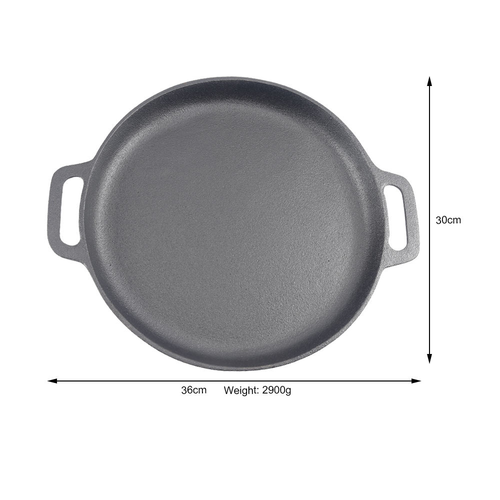 Culinary Mastery™ 36cm Premium Cast Iron Griddle - Heavy-Duty Double Handle Searing Pan & Pizza Plate for Stovetop, Oven, Grill and Campfire (2.9kg Heirloom Quality)