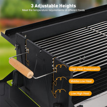 Portable Folding Charcoal BBQ Grill with Rotisserie - Heavy Duty Outdoor Spit Roaster for Camping, Picnic and Backyard - Compact Design
