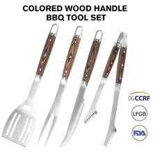FeetonBBQ Ultimate Heavy-Duty BBQ Tool Set - Professional 4pc Stainless Steel Grilling Kit: XL Tongs, Serrated Spatula, Carving Fork & Knife - Master Pitmaster Collection