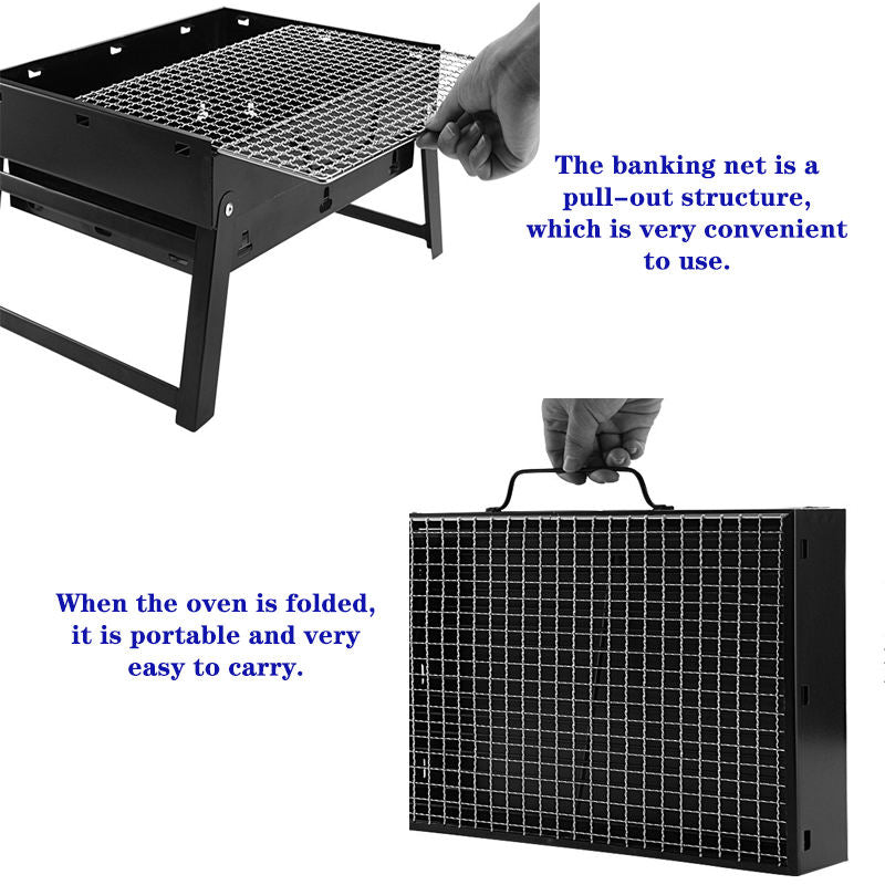 Portable Folding Charcoal BBQ Grill - Heavy Duty Tabletop Grill