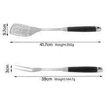 FeetonBBQ Core Series: 2pc Professional BBQ Tool Set - Stainless Steel Spatula & Carving Fork with Ergonomic Soft-Touch Handles