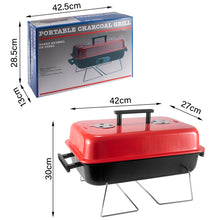 FeetonBBQ Portable Charcoal Grill - Red Enamel Tabletop BBQ Grill - Compact Outdoor Cooking for Camping, Picnic & Tailgating
