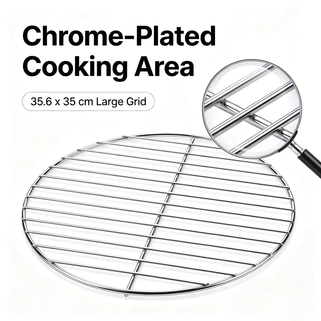 Portable XL Barrel Charcoal Grill - 14 Inch Tabletop BBQ for Camping & Patio | FeetonBBQ