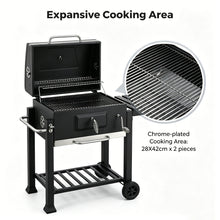 Professional XL Rectangular Charcoal Grill - Heavy Duty Backyard BBQ Smoker with Side Shelf | FeetonBBQ