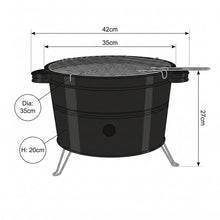 Portable XL Barrel Charcoal Grill - 14 Inch Tabletop BBQ for Camping & Patio | FeetonBBQ