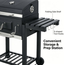 Professional XL Rectangular Charcoal Grill - Heavy Duty Backyard BBQ Smoker with Side Shelf | FeetonBBQ