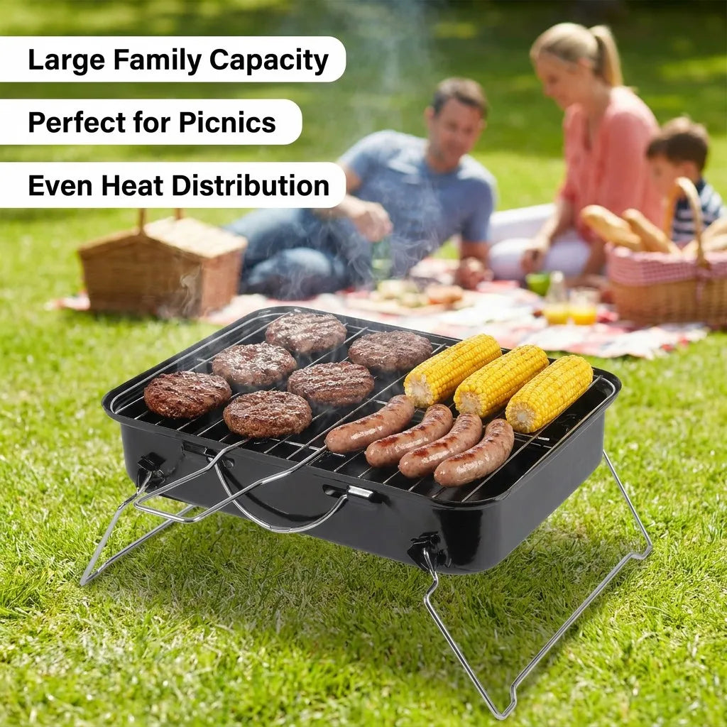Portable Notebook Charcoal Grill - Compact Folding BBQ Grill for Camping & Tailgating | FeetonBBQ