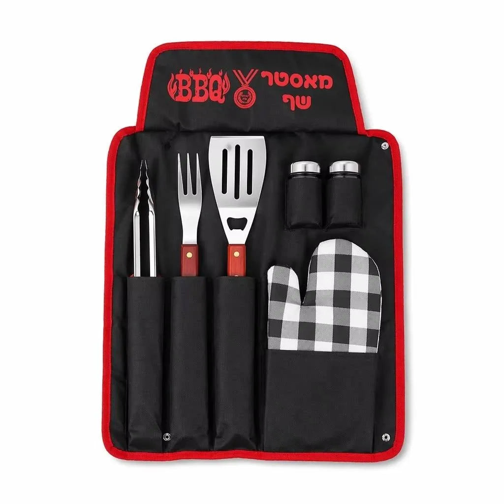 BBQ Apron 6-Piece Tool Set - Full Kit Overview