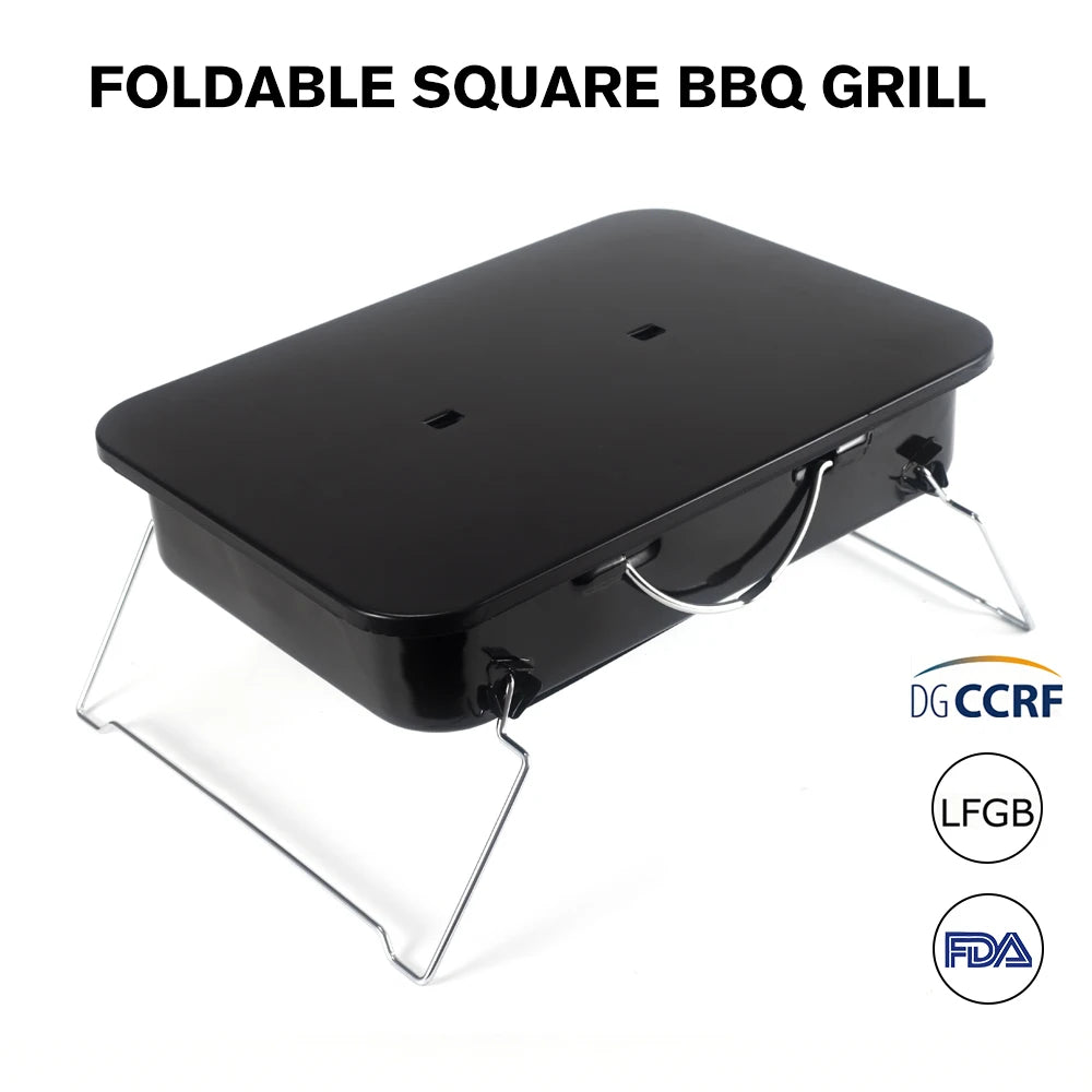 Portable Notebook Charcoal Grill - Compact Folding BBQ Grill for Camping & Tailgating | FeetonBBQ