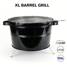 Portable XL Barrel Charcoal Grill - 14 Inch Tabletop BBQ for Camping & Patio | FeetonBBQ