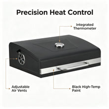 Professional XL Rectangular Charcoal Grill - Heavy Duty Backyard BBQ Smoker with Side Shelf | FeetonBBQ