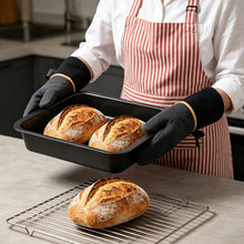 Professional Heat Resistant Oven Mitts - Silicone & Linen Non-Slip BBQ Gloves | FeetonBBQ
