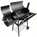 Heavy-Duty Double Barrel Offset Smoker Grill - Professional Backyard Charcoal BBQ with Front Shelf | FeetonBBQ