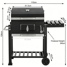 Professional XL Rectangular Charcoal Grill - Heavy Duty Backyard BBQ Smoker with Side Shelf | FeetonBBQ