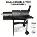 Heavy-Duty Double Barrel Offset Smoker Grill - Professional Backyard Charcoal BBQ with Front Shelf | FeetonBBQ