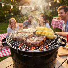 Portable XL Barrel Charcoal Grill - 14 Inch Tabletop BBQ for Camping & Patio | FeetonBBQ