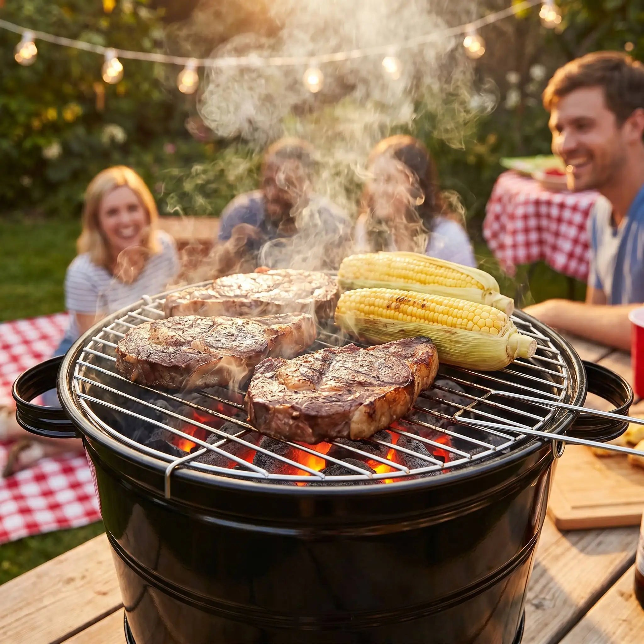Portable XL Barrel Charcoal Grill - 14 Inch Tabletop BBQ for Camping & Patio | FeetonBBQ