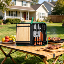 Portable Camp Kitchen Knife & Cutting Board Set (9-Piece Kit）